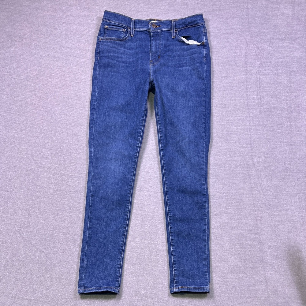 Levi's 720 Womens Blue Denim Five-Pockets High Rise Super Skinny Jeans Size 29